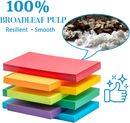 Index Cards 140-Count 5x8 Inch,178GSM Heavyweight Set of 7 Colors Paper Multicolor Study Cards (Rainbow)