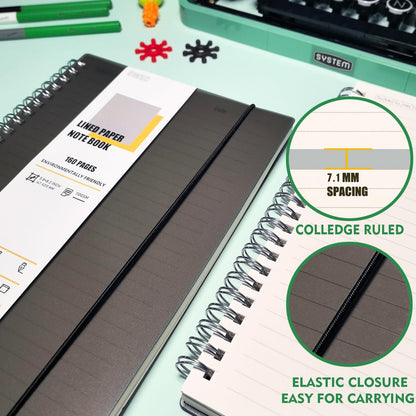 OWSC 4 Pack Lined Spiral Notebook, 5.9 x 8.3 Inches Notebooks for Work, School and Journal with 110 GSM Thick Paper, Small Notebook with 80 Sheets/160 Pages, Notebooks College Ruled for Note Taking