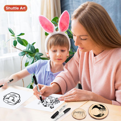 Shuttle Art Permanent Markers, 30 Pack Black Permanent Marker set, Fine Point, Works on Plastic, Wood, Stone, Metal and Glass for Doodling, Marking