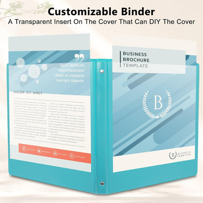 CIXILDTS 1-Inch Round Ring Binders, Standard 3 Ring Binder Fit Letter Size Paper, Presentation View Binders, 6 Packs, Assorted