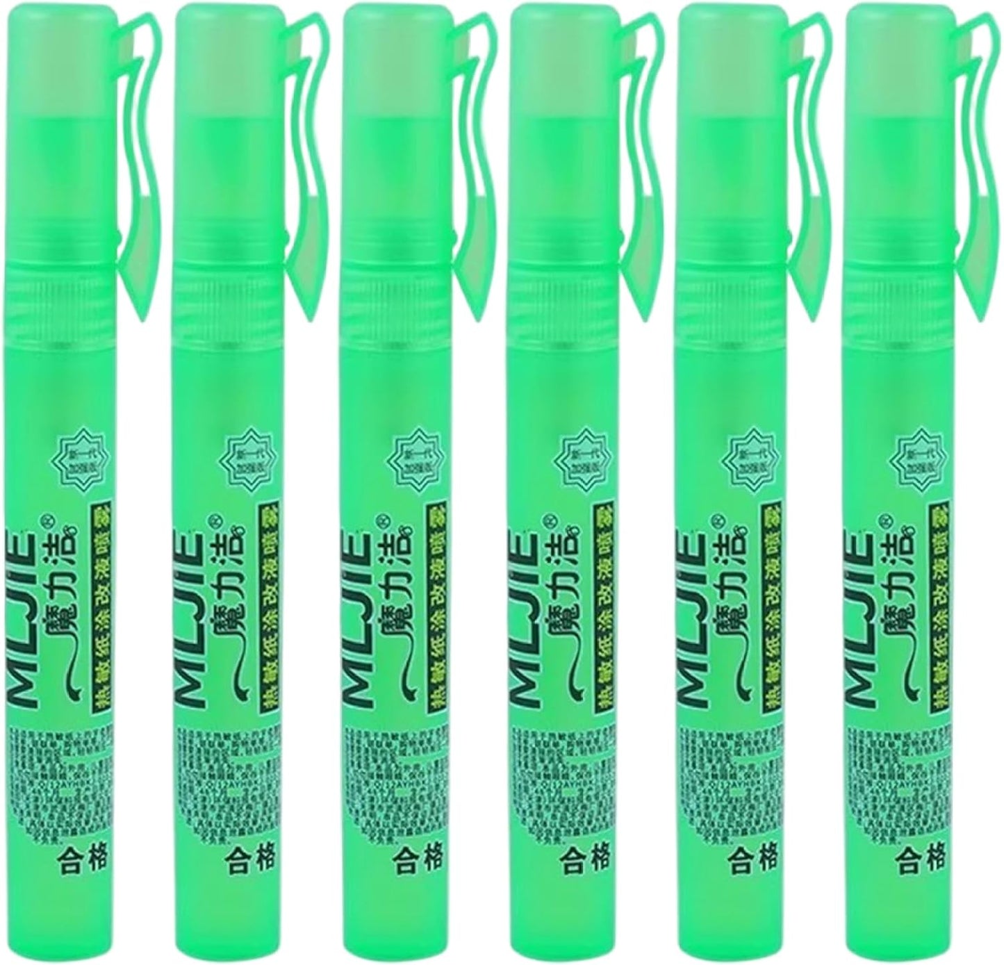 6Pcs White Out Liquid Quick Spray Thermal Paper Eraser with Lid Portable Correction Fluid for Office School Home Paper Writing Mistakes Coverage and Information Protection Secure Erasing
