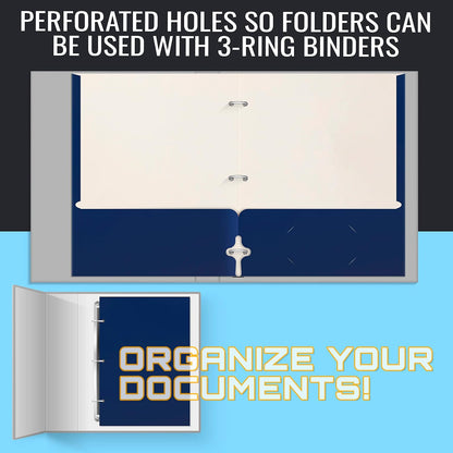 Better Office Products Two Pocket Portfolio Folders, 50-Pack, RED, Letter Size Paper Folders, 50 Pieces, Red
