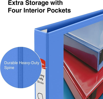 Staples Heavy-Duty 2-Inch D-Ring View Binder, Reinforced Spine, Holds Up to 450 Sheets, Gray, for Office & School