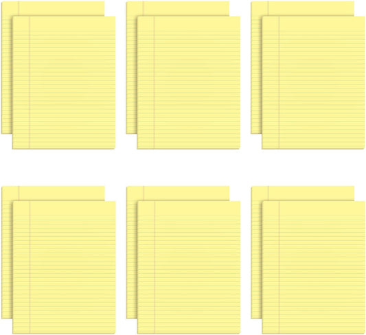 TOPS 7522 The Legal Pad Glue Top Pads, Legal/Wide, 8 1/2 x 11, Canary, 50 Sheets (Pack of 12)