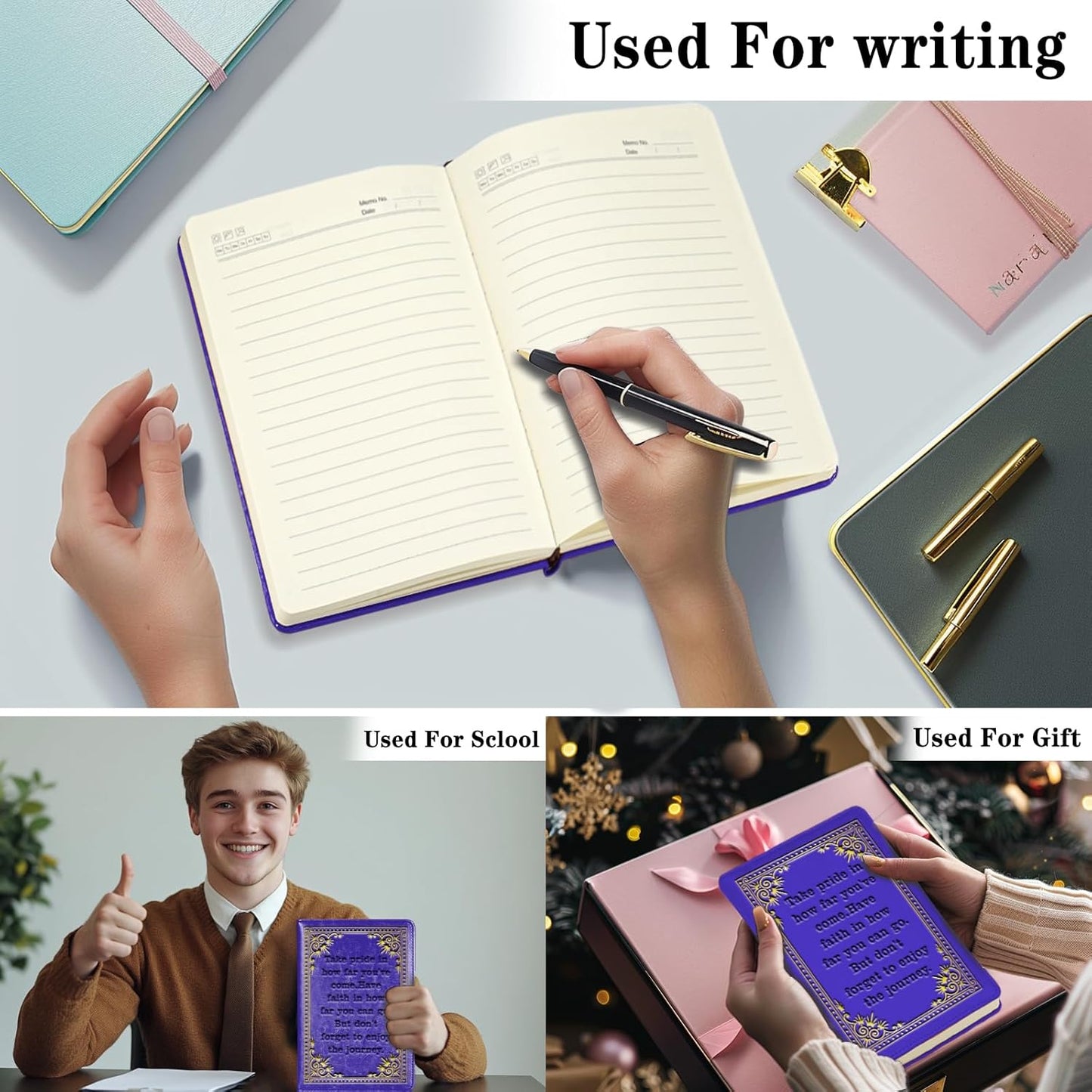 Inspirational Gift Appreciate Lined Journal Notebook Graduation Gift Take Pride In How Far You've Come Writing Notebook Encouragement Gift,1 Pack (Yellow),(Take pride-Yellow)
