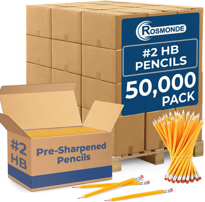Rosmonde 210 Pack Pre Sharpened Pencils #2, Pencils With Top Erasers, Bulk School & Teacher Supplies, #2 HB, Pre Sharpened for Easy Use, Easy Hold Grip, Bulk Classroom & Office Supplies