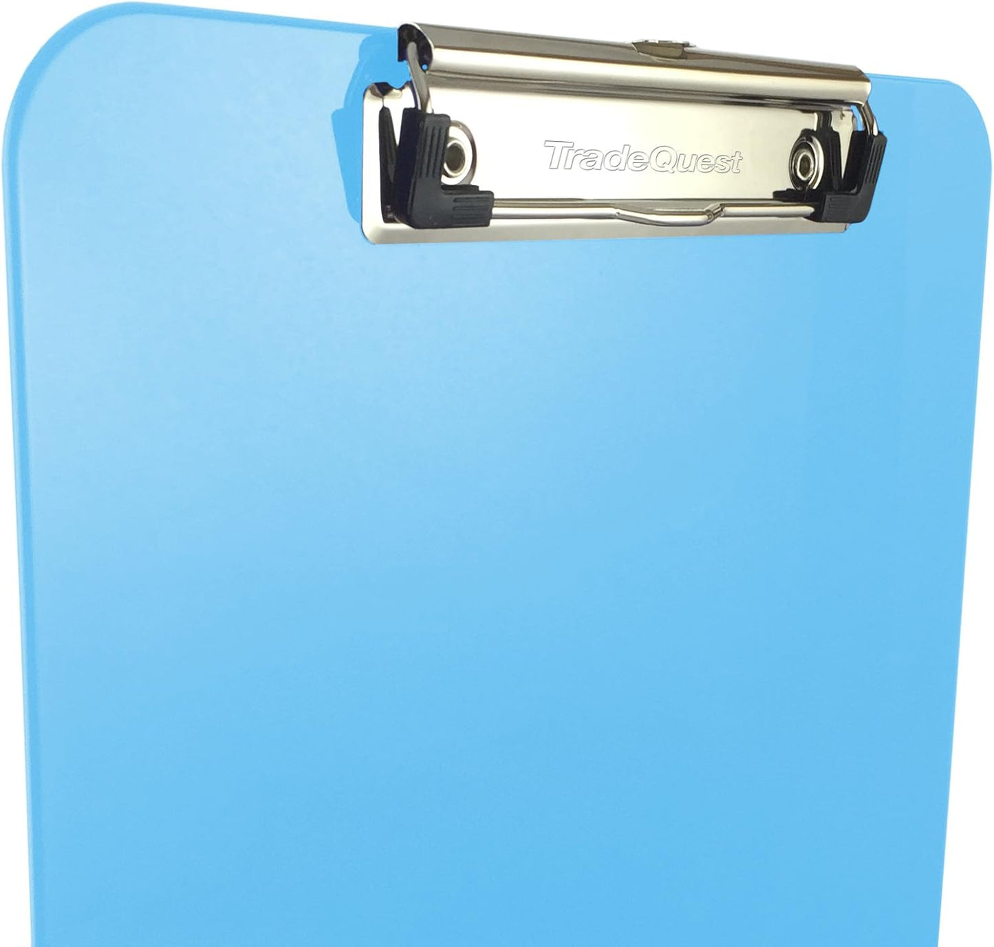 Trade Quest Plastic Clipboard Opaque Color Letter Size Low Profile Clip (Pack of 6) (Black)