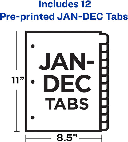 Avery Preprinted Dividers with JAN-DEC Tabs, 1 Set (11307)