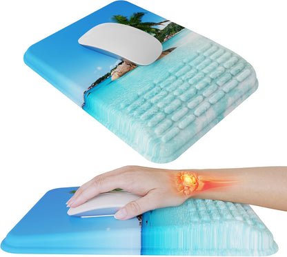 MEKASS Ergonomic Mouse Pad with Wrist Rest, Mouse Pad with Wrist Support for Pain Relief, Memory Foam Mousepad with Massage Design, Non-Slip PU Base for Office, Home, Desk (Classic Black)