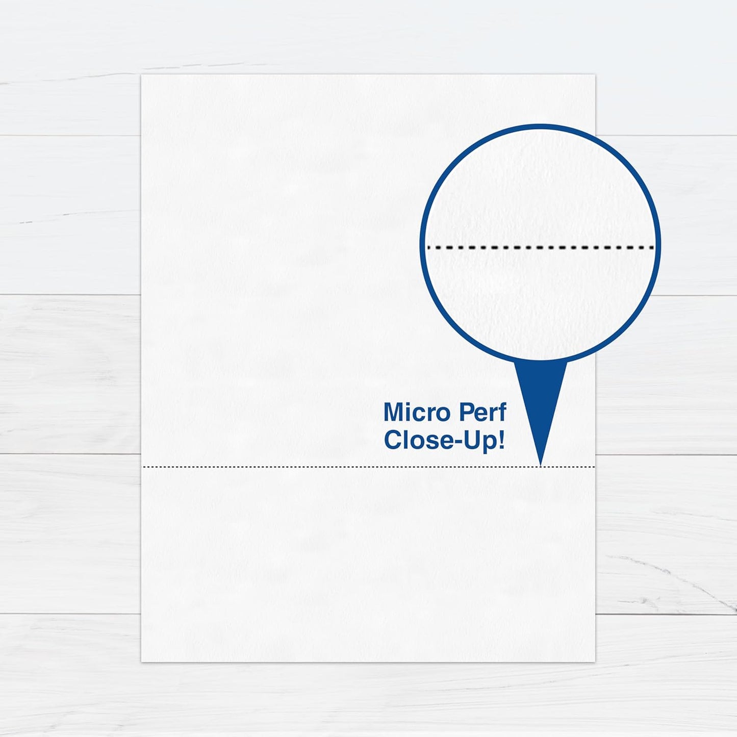 PrintWorks Professional 3 2/3" Horizontal Perforated Paper 8.5” x 11” - Perfect For W-2, 1099, & Statement Use - Made in the USA - 500 Sheets - 20 lb - Printer Compatible - White (04124)