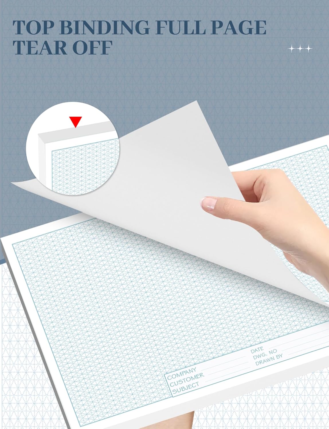 11x17 Large Graph Paper Pad, Top Glue Binding Grid Paper, 50 Sheets 1/4 Inch Graph Papers, 4x4 Quad Ruled Graphing Papers 11x17, Blueprint Quadrille for Drawings, Drafting