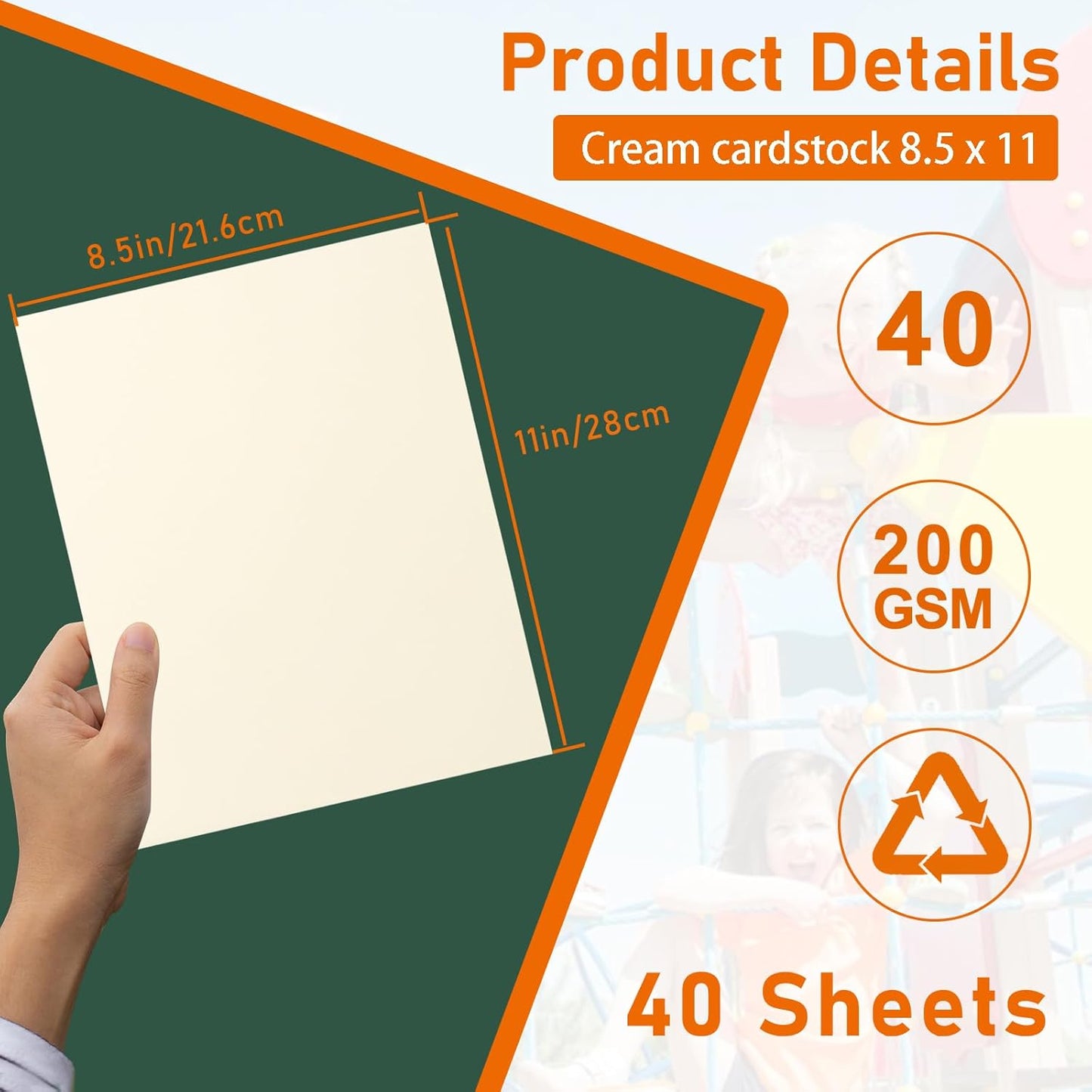 Guakicae 40 Sheets Sage Green Cardstock 8.5 x 11 Craft Paper, 200gsm/75lb Premium Card Stock Craft Paper for DIY Card Making, Wedding Invitations, Thank You Cards, Menus, Birthday Party