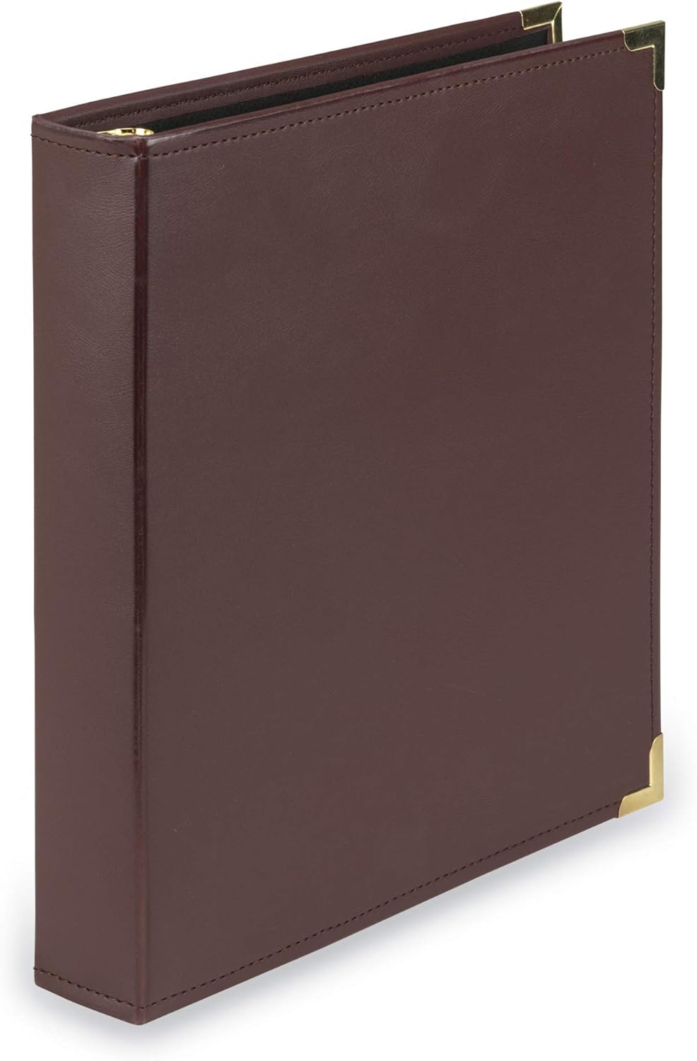 Samsill Classic Collection Leather 3 Ring Binder, Executive Presentation Portfolio, 0.5 Inch (Holds 100 Sheets), Brass Round Ring, Burgundy