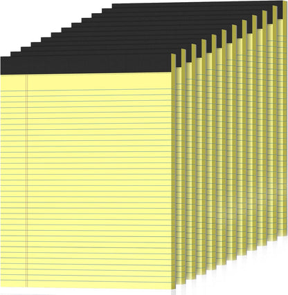 12 Pack Legal Pads 8.5 x 11 College Ruled 600 Sheets Note Pads 8.5 x 11 Inch Notepads Perforated Writing Pads 8.5 x 11 Pads of Paper Lined White Paper, 50 Sheets per Notepad for Home, Office, School