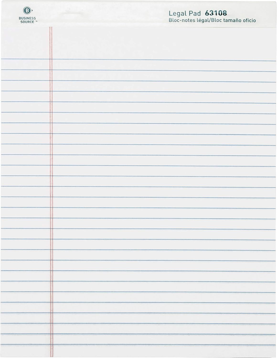 Business Source Micro-Perforated Legal Ruled Pads, Canary Paper, 8-1/2"x11-3/4" (63105) - Pack of 12