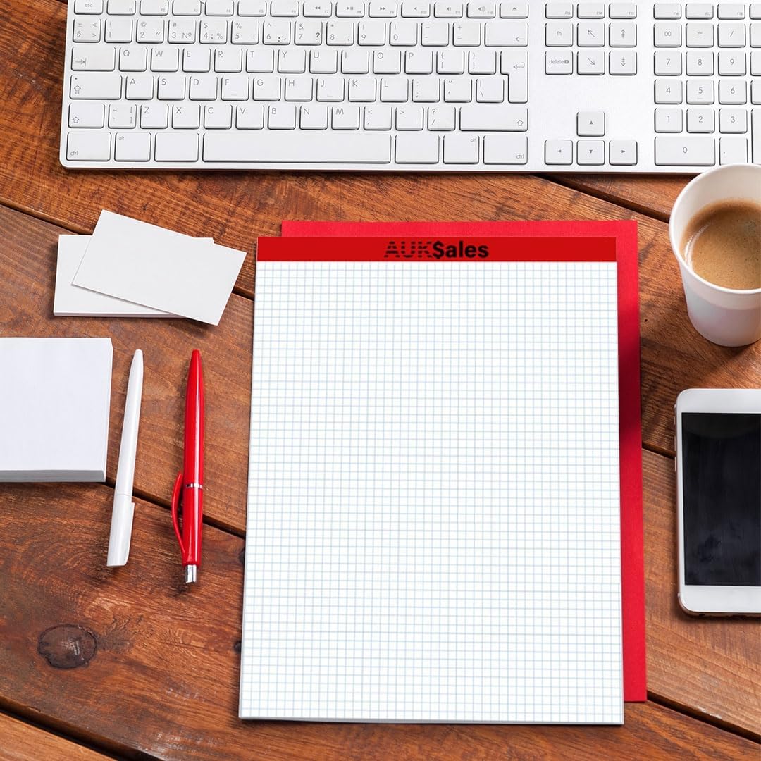 Grid Paper Pad 5x8 Inches, Graph Paper Pad 4x4, Grid Notepad, 1 Pack, 5x8 Graph Paper 1/4 Grid, Graphing Paper, Engineering Pad, 100 Sheets 200 Pages Perforated Pad for School, Home, & Office
