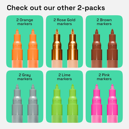ARTISTRO 2 Gold Acrylic Paint Markers - 0.7mm Extra Fine-Tip Metallic Paint Pens - Perfect for Crafting, Art Projects, & More