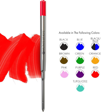 Monteverde Soft Roll Ballpoint Pen Refills to Fit Parker-Style Pens, Medium Point, Brown, 2-Pack, Smooth Writing Technology for Parker, Conklin, Schmidt, and More