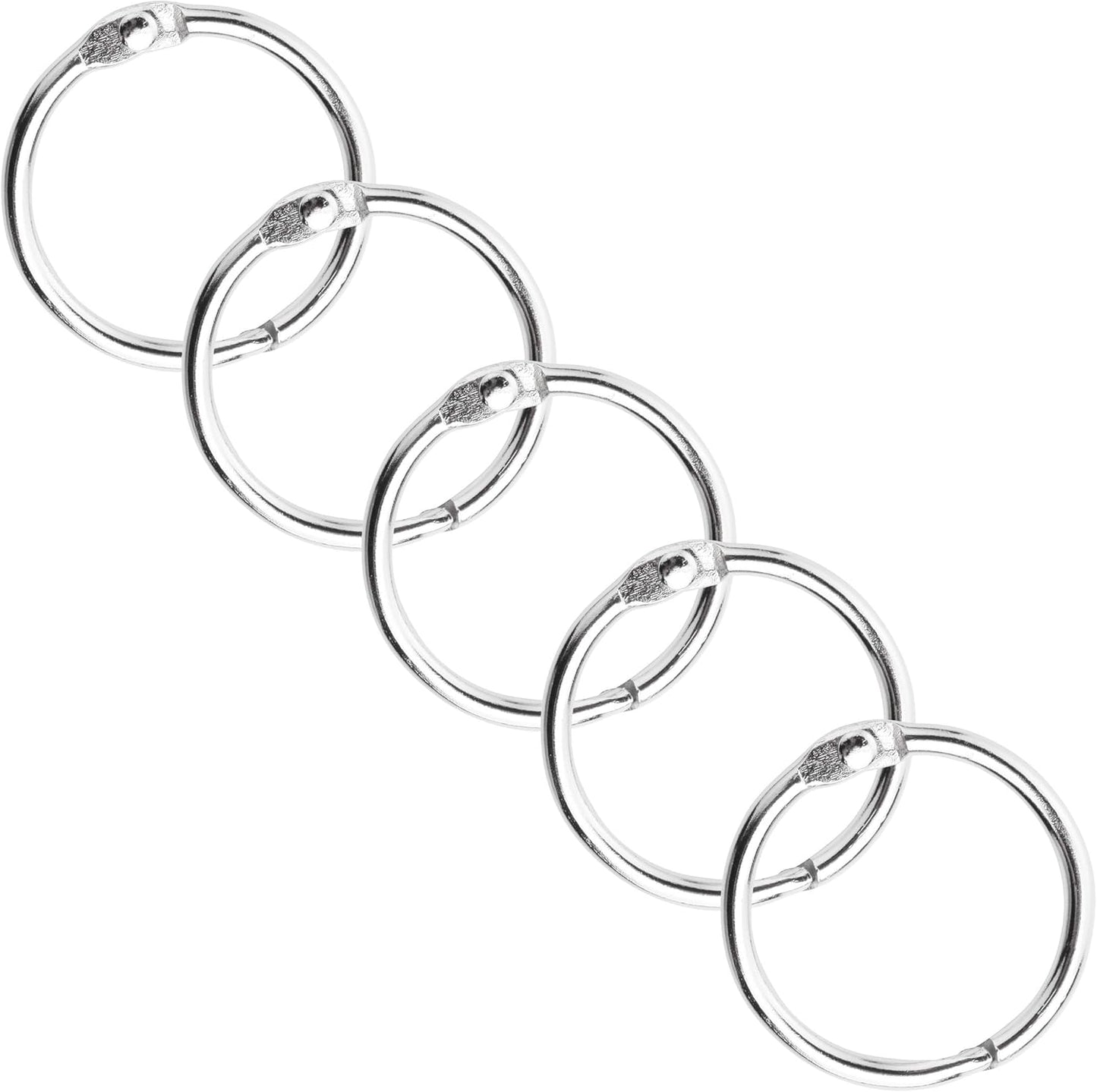 Mr. Pen- Loose Leaf Binder Book Rings, 5 Assorted Sizes (0.6", 1", 1.2", 1.5",2"), 36 Pack, Metal Binder Rings for Index Cards, Keychains, School, Home, Office, Silver