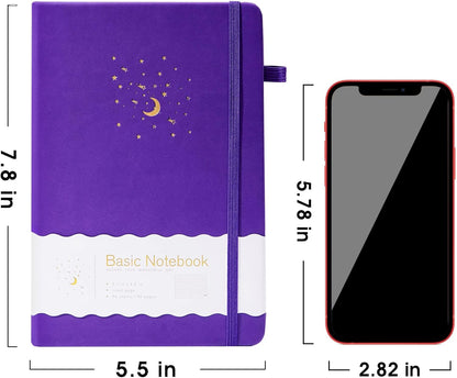 CAGIE Journal Notebook for Women Men, Hardcover Lined Notebooks Journals for Writing Work Journaling Note Taking Diary with Pen Loop (Black Ruled), Gifts, 5.7" x 8.3", 196 Pages