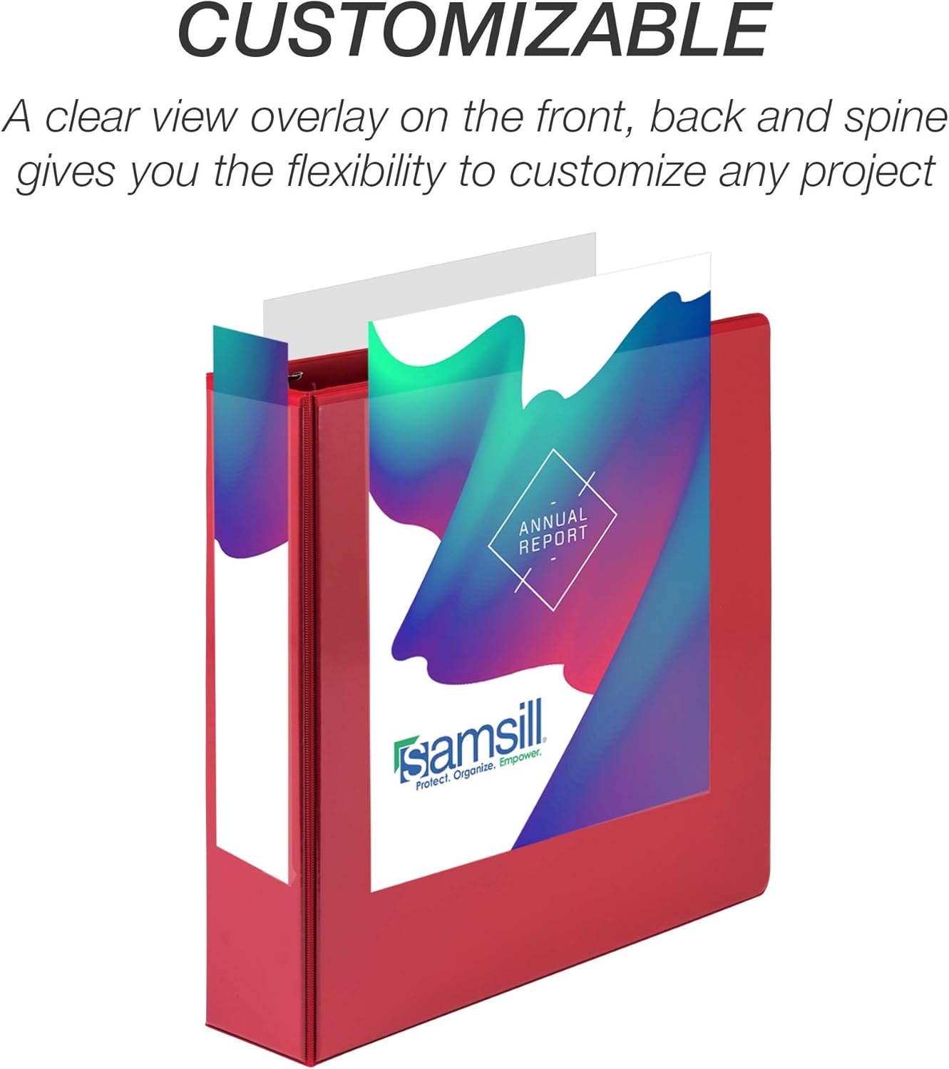 Samsill 1.5 Inch 3 Ring Binders, Economy Round Ring, Clear View Cover, 325 Sheet Capacity - for School, Home, Office - White, 4 Pack