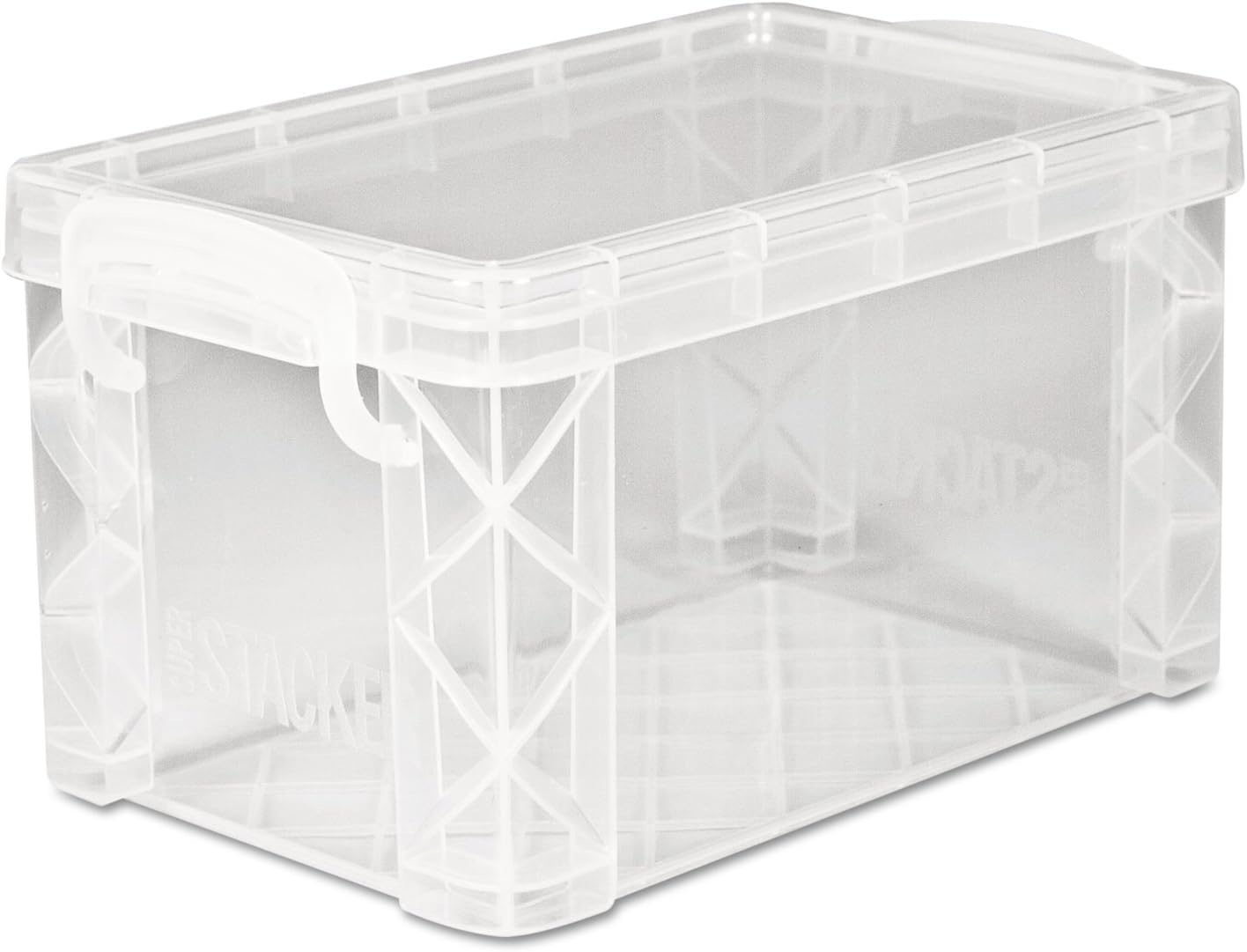 Advantus 40307 Super Stacker Storage Boxes, Hold 400 3 x 5 Cards, Plastic, Clear