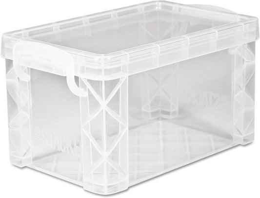 Advantus 40307 Super Stacker Storage Boxes, Hold 400 3 x 5 Cards, Plastic, Clear