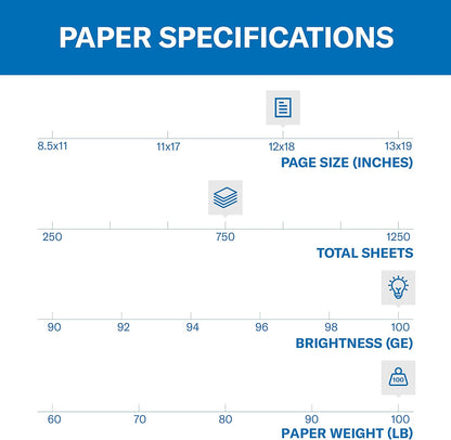 Hammermill Cardstock, Premium Color Copy, 100 lb, 8.5x11 - 1 Pack (250 Sheets) - 100 Bright, Made in the USA Card Stock, 120024R, White