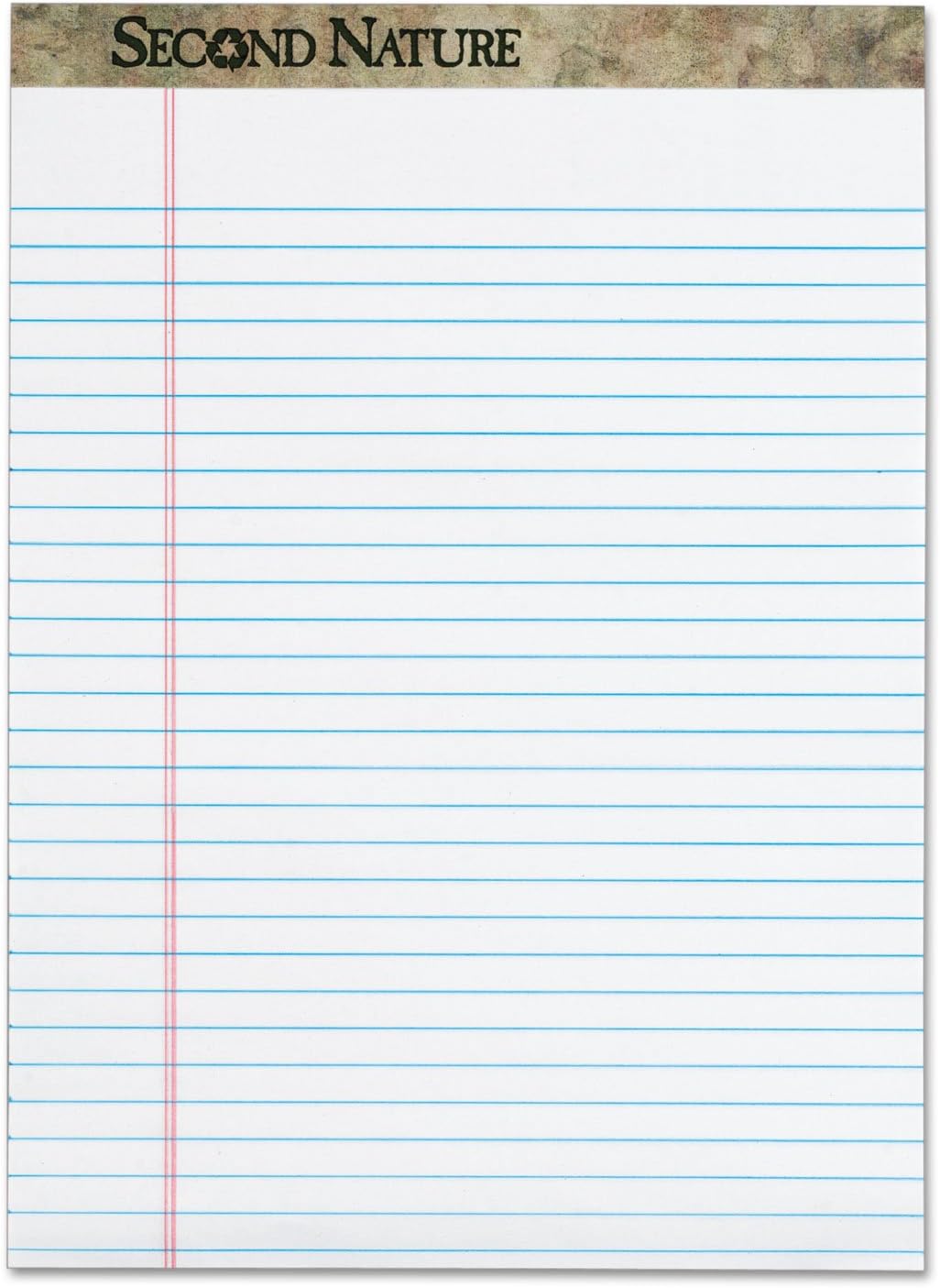 TOPS Second Nature 100% Recycled Legal Pad, 8-1/2 x 11-3/4 Inches, Perforated, White, Legal/Wide Rule, 50 Sheets per Pad, 12 Pads per Pack (74880)