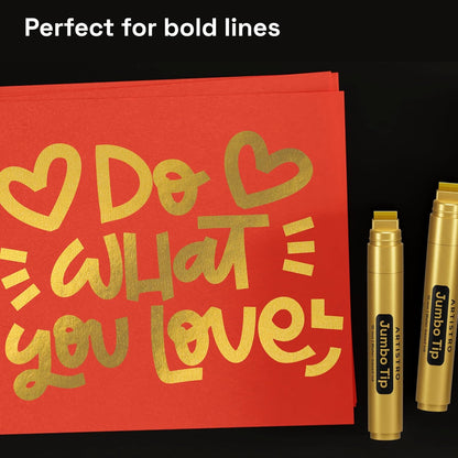 ARTISTRO 2 Gold Acrylic Paint Markers - 0.7mm Extra Fine-Tip Metallic Paint Pens - Perfect for Crafting, Art Projects, & More