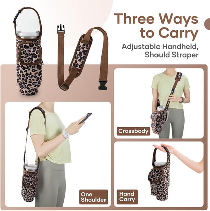 Bufilea Carrier Bag with Phone Holder Pockets for Stanley 40/30oz Tumbler with Handle, Insulated Neoprene Crossbody Bag Cup Holder w/Shoulder & Handheld Straps Fits Stanley Cup Accessories