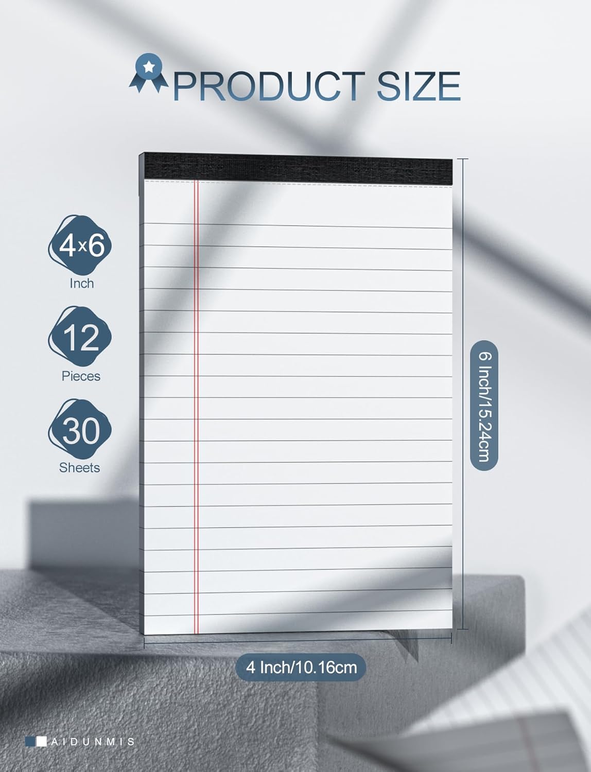 Small Note Pads 4x6 Mini Notepads 4x6 Lined Writing Pads of Paper 4x6 Memo Pads 4x6 Small Paper Pads 4 x 6 Scratch Pads 4x6 Server Pads 4x6 Small Pocket Notebook 6 Pack Server Note Pads 30 Sheets/Pad