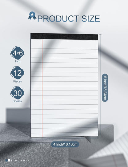 Small Note Pads 4x6 Mini Notepads 4x6 Lined Writing Pads of Paper 4x6 Memo Pads 4x6 Small Paper Pads 4 x 6 Scratch Pads 4x6 Server Pads 4x6 Small Pocket Notebook 6 Pack Server Note Pads 30 Sheets/Pad