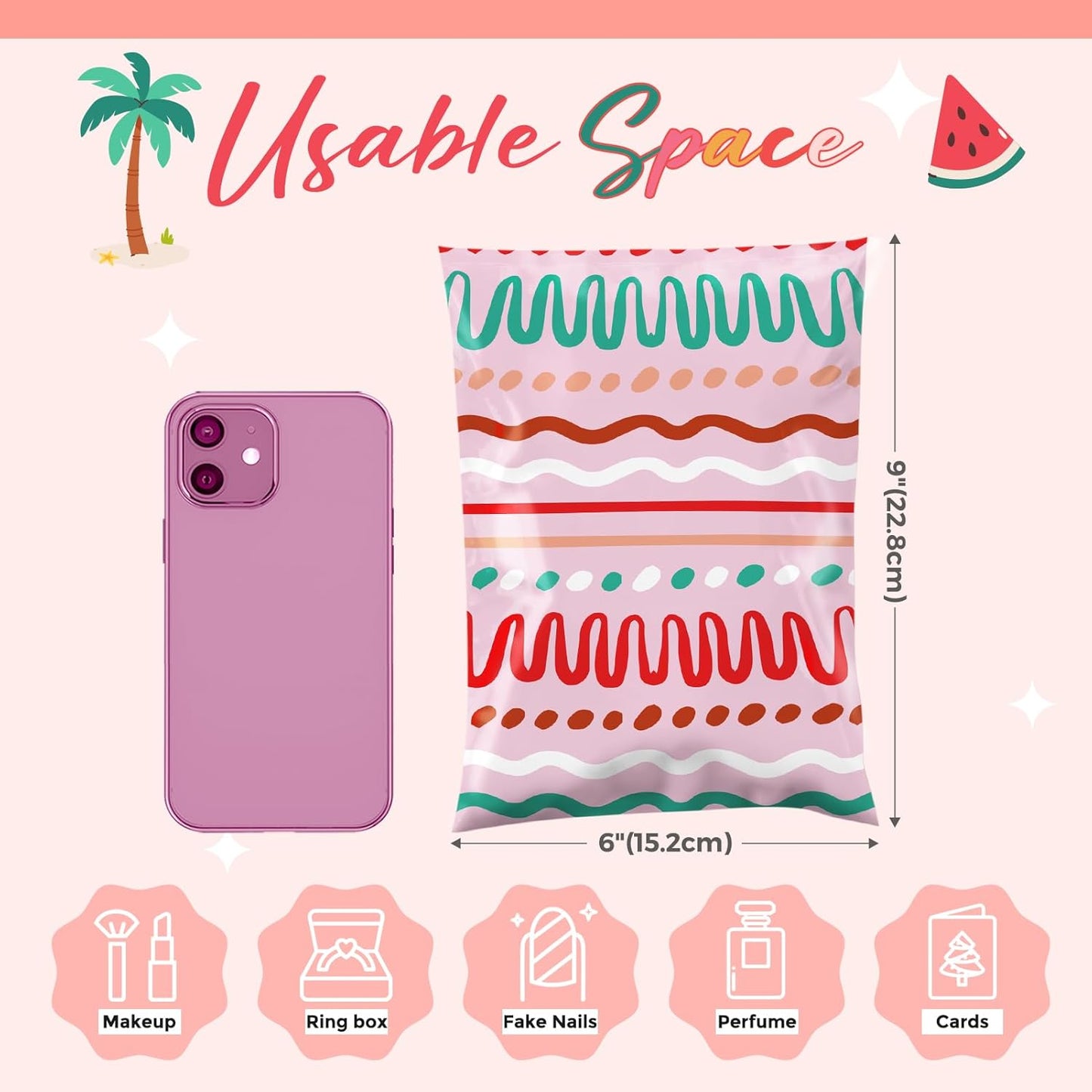 Metronic Cute Poly Mailers 10x13" 50pc Small Shipping Bags, Strong Adhesive Mailers Poly Bags for Business, Waterproof Mailing Envelopes for Packing Shipping Clothes Gifts, Gradient BluePink
