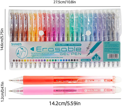 Retractable Erasable Gel Pens Clicker,Fine Point 0.7mm Smooth Writing Pens,Cute Pens For Writing Journaling Taking Notes School Office Home. (12 Colors)