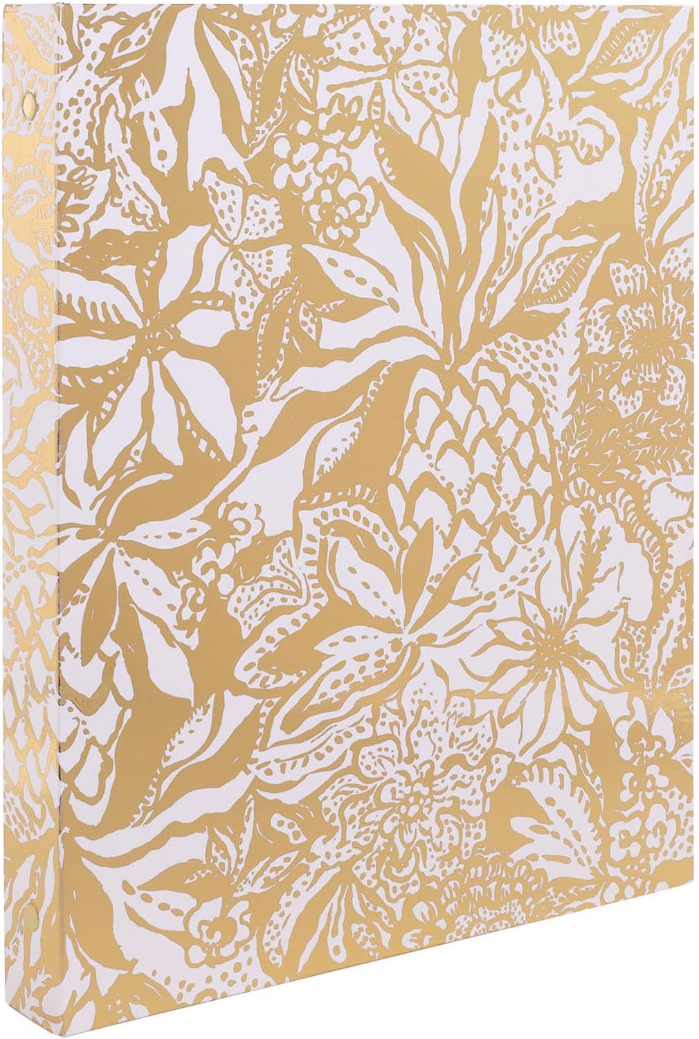 Lilly Pulitzer Cute 3-Ring Binder with Pockets and 3 Tab Dividers, Thin Aesthetic Binder (0.75" Metal Rings), Leaf it Wild
