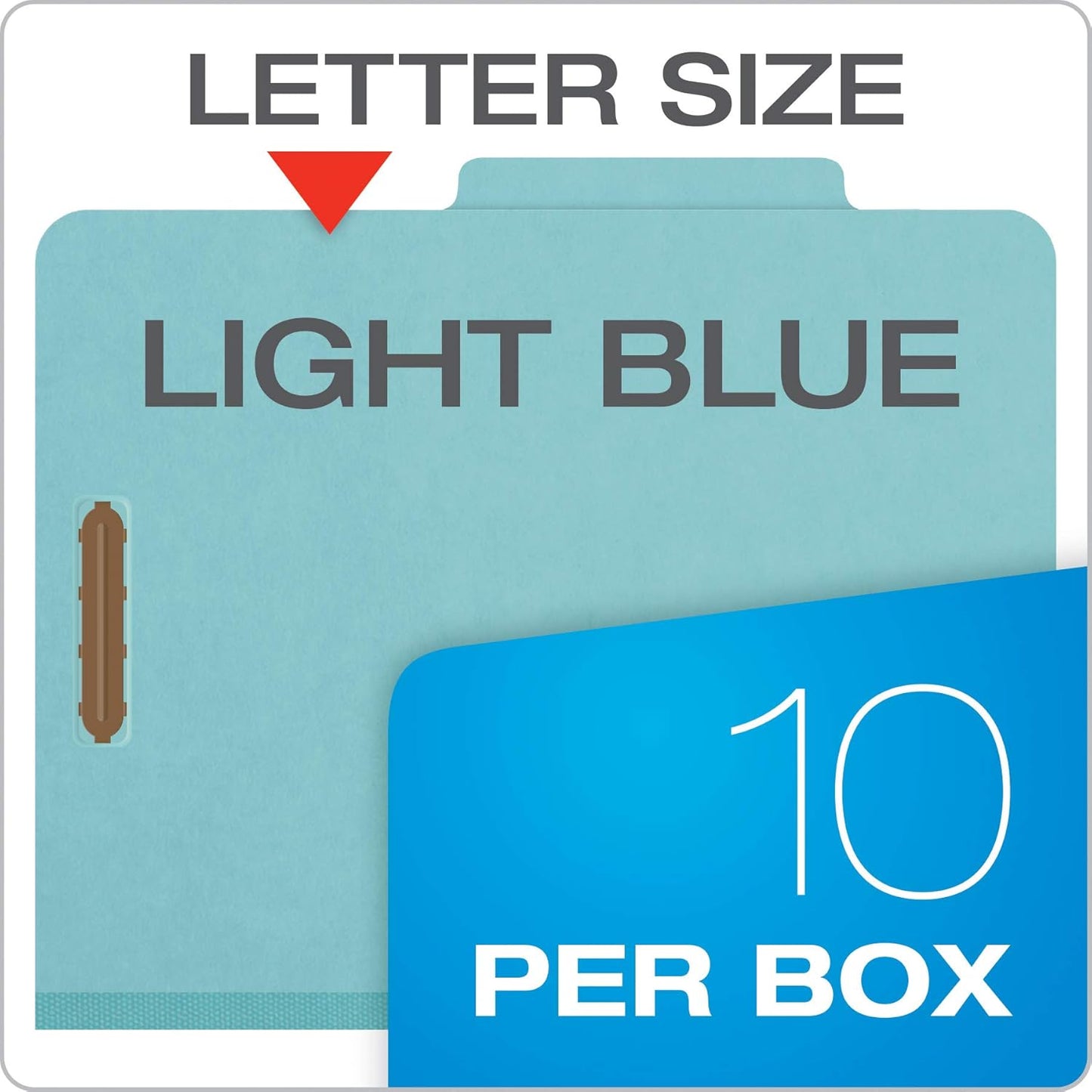 Pendaflex Recycled Classification File Folders, 2 Dividers, 2" Embedded Fasteners, 2/5 Tab Cut, Letter Size, Light Green, Box of 10 (24076R)
