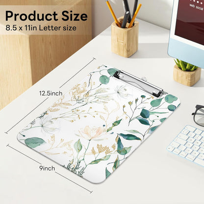 Plastic Cute Clipboard Low-Profile Metal Clip, A4 Letter Size 9 x 12.5 in, 8.5 x 11 Paper Clip Board for Teachers, Nurses, Classroom,Cute Black Cats