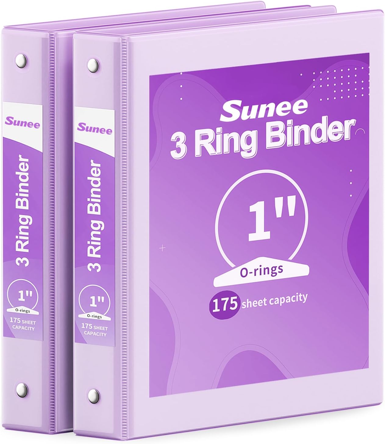 SUNEE 3 Ring Binder 3 Inch 2 Pack, Clear View Binder Three Ring PVC-Free (Fit 8.5x11 Inches) for School or Office Supplies, Pink