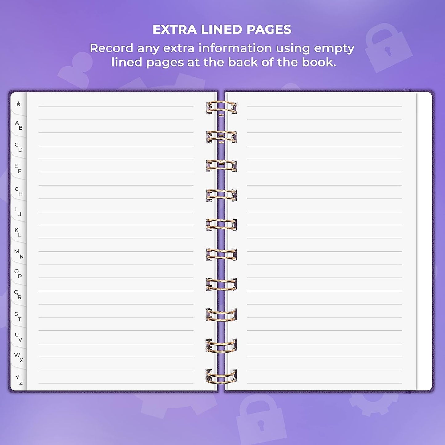 Clever Fox Password Book Spiral – Internet Address & Password Organizer with Laminated Alphabetical Tabs – Password Keeper Journal – Hardcover, Medium Size, 6.1x7.7” (Mystic Blue)