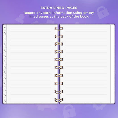 Clever Fox Password Book Spiral – Internet Address & Password Organizer with Laminated Alphabetical Tabs – Password Keeper Journal – Hardcover, Medium Size, 6.1x7.7” (Mystic Blue)