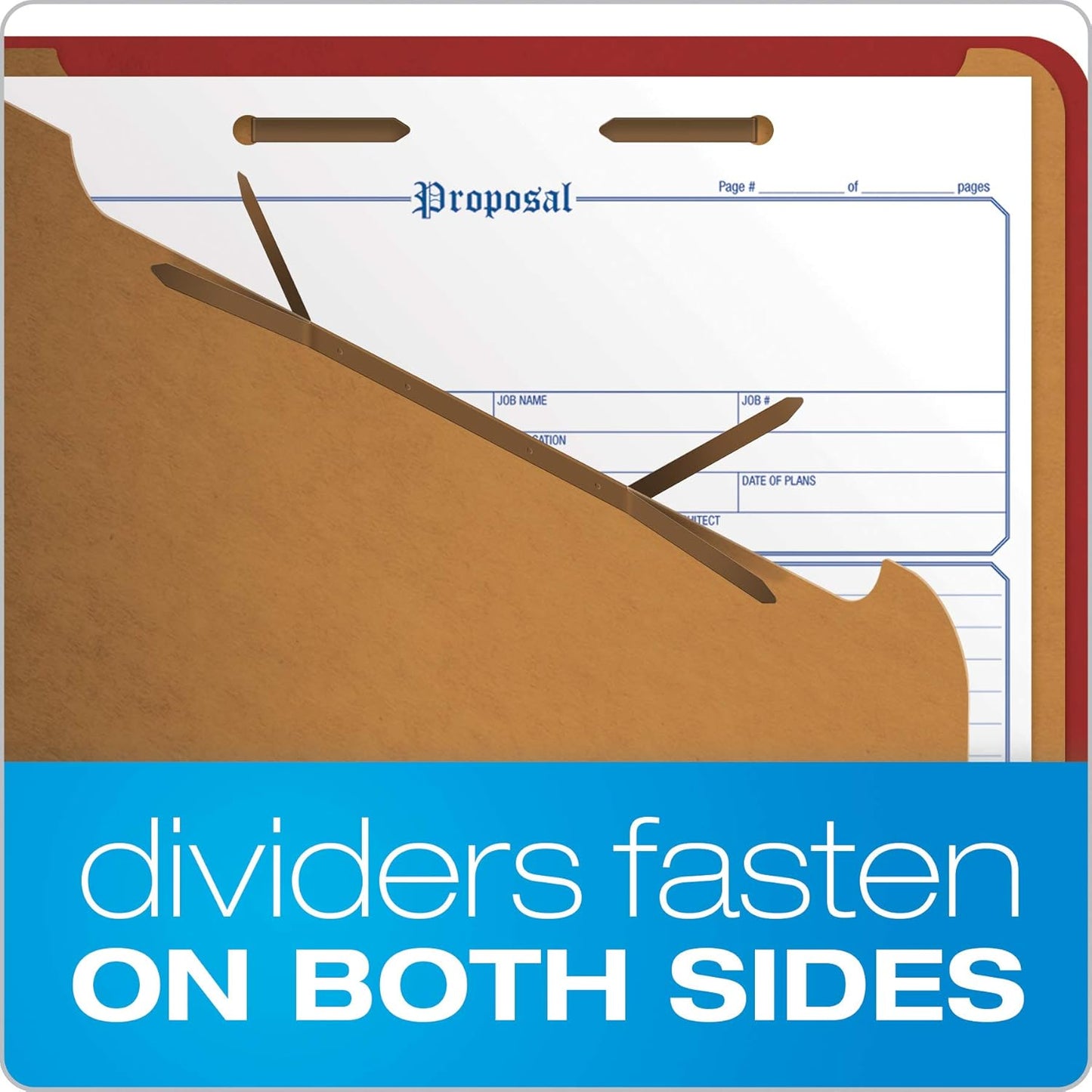 Pendaflex Recycled Classification File Folders, 2 Dividers, 2" Embedded Fasteners, 2/5 Tab Cut, Letter Size, Light Green, Box of 10 (24076R)