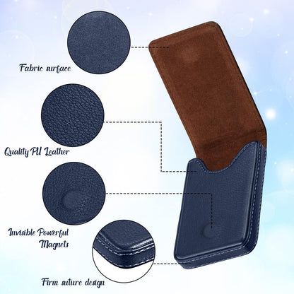Outus 2 Pieces Business Card Holder, PU Leather Business Card Case Pocket Wallet with Magnetic Shut for Valentines Gift Men Women(Black and Coffee,Classic)