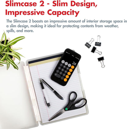 Dexas Slimcase 2 Plastic Clipboard with Storage and Side Opening, Black, Office Supplies Clipboards to Organize, Carry and Store, A4 Holder, Style and Functionality Nursing Clipboards