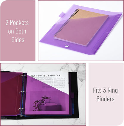 Mr. Pen- Binder Dividers with Pockets and Tabs, 1 Set, 8 Tabs/Set, Colorful, 3 Ring Binder Dividers with Tabs and Pockets on Both Sides