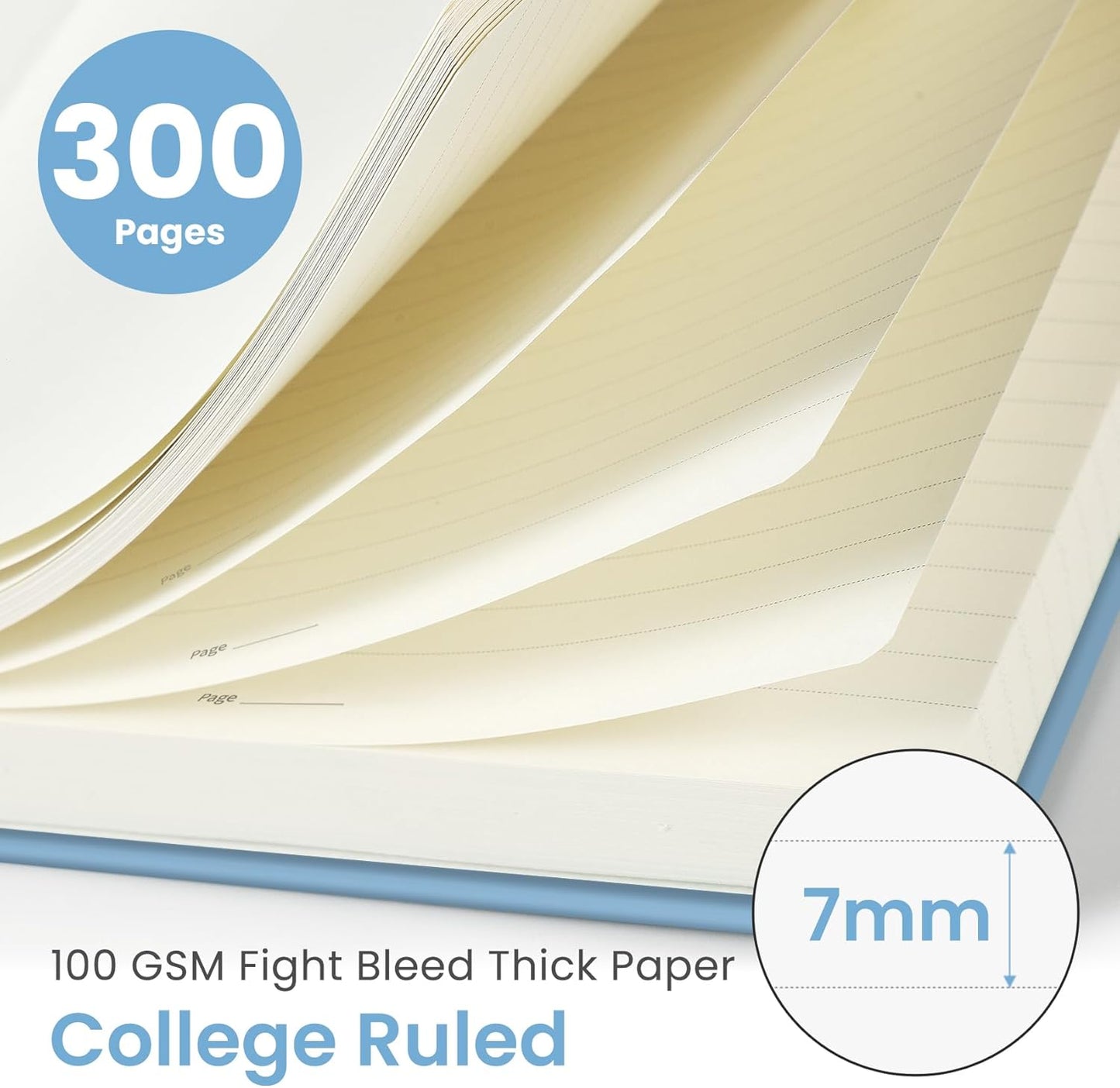 Lined Spiral Notebook Journal for Work, 300 Pages Thick B5 (7.1"x10") College Ruled Journal for Women & Writing, Hardcover Notebook for Note Taking, Perfect for Office Home School Supplies, Purple