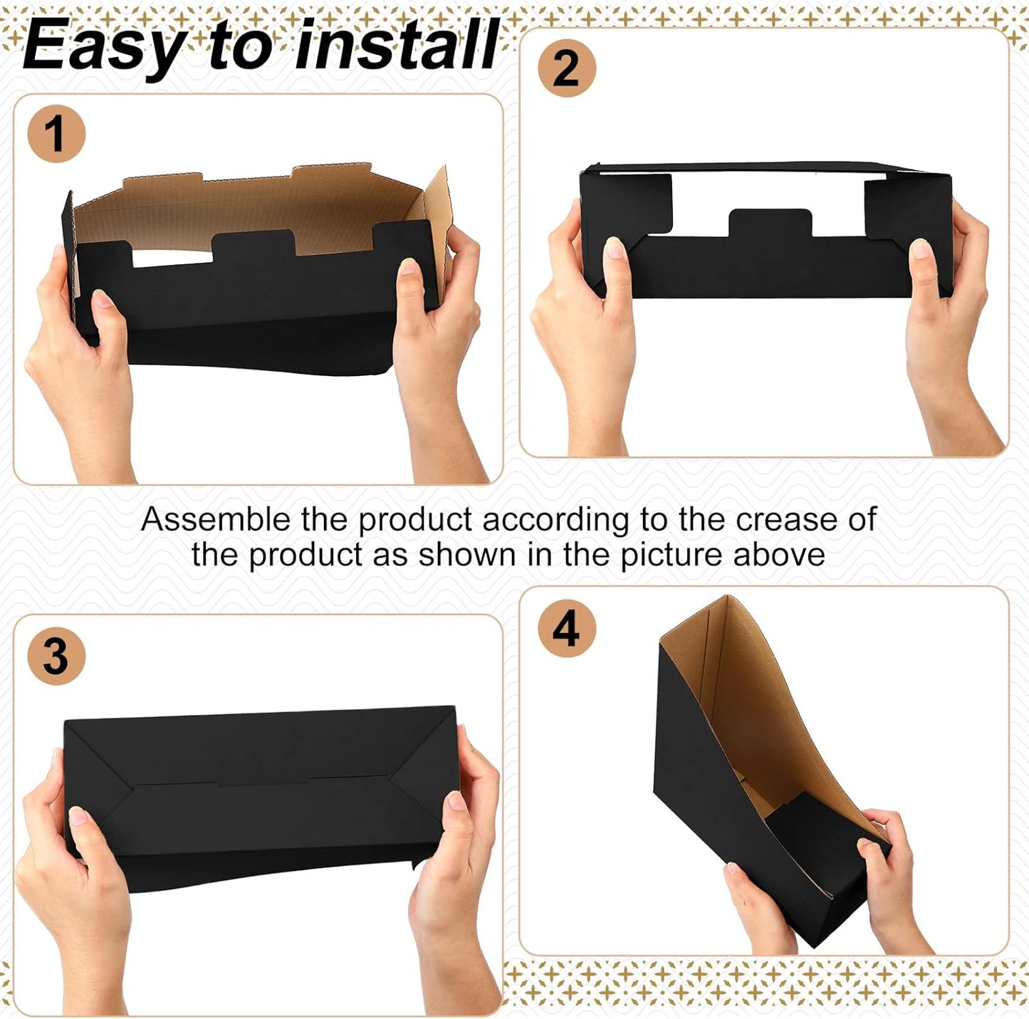 Thenshop 24 Pcs Cardboard Magazine File Holder Organizer, Desk File Organizer Box Foldable Book Bin Papers Storage Folder with Label for School Classroom Office Supplies(Classic,Black)