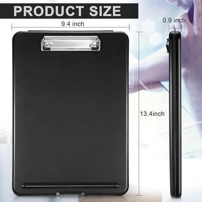 Geyee 16 Pcs Clipboard with Storage Plastic Foldable Nursing Clipboard Storage with Pen Holder 9. 5 x 13. 4 Inch Foldable Clip Board with Low Profile Clip for Student Teacher Nurse Office Supplies