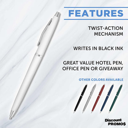Personalized Langham Ballpoint Pens, Set of 10/50/100 by DISCOUNT PROMOS - Black Ink, Great for Office, Business, Tradeshows - Black