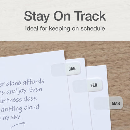 Redi-Tag Daily Adhesive Tabs, Preprinted Daily Tab, 12 Sets of 1-31 plus withBonus Blank Tabs, 7/17" x 1", Durable and Customizable Labels with Permanent Adhesive for Planners & Files, White (1006548)
